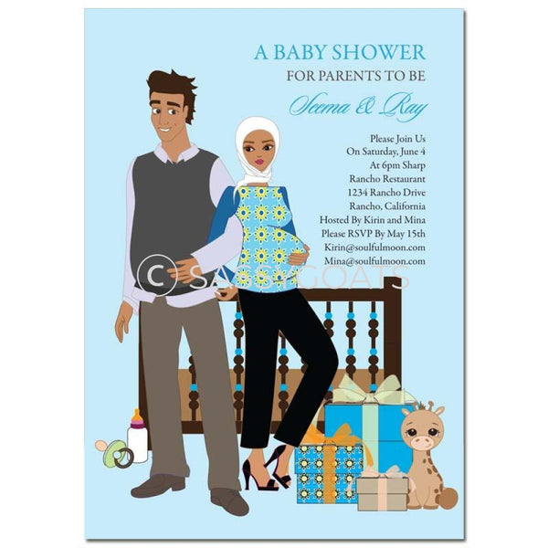 Baby Shower Invitation - Back To Headscarf Hijab