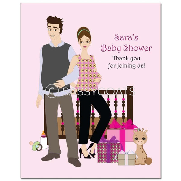 Baby Shower Party Poster - Back To Brunette