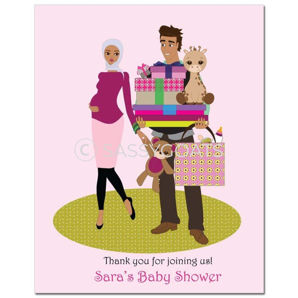 Baby Shower Party Poster - Bounty Headscarf Hijab