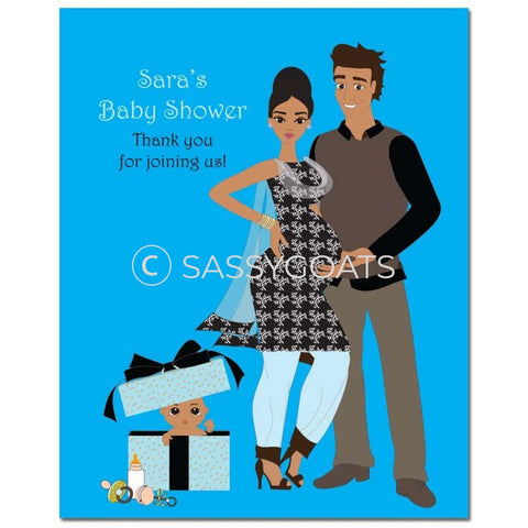 Baby Shower Party Poster - Glam Couple South Asian