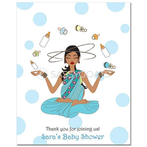 Baby Shower Party Poster - Meditating Mommy South Asian