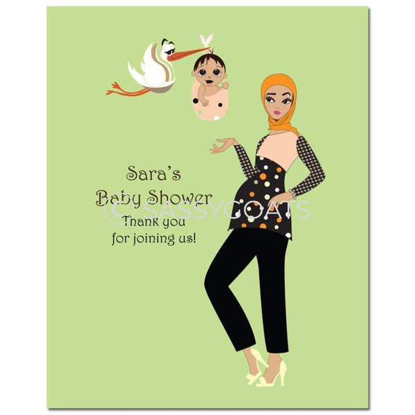 Baby Shower Party Poster - Spring Delivery Headscarf Hijab
