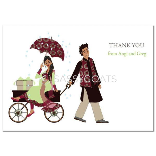 Baby Shower Thank You Card - Wagon Diva South Asian