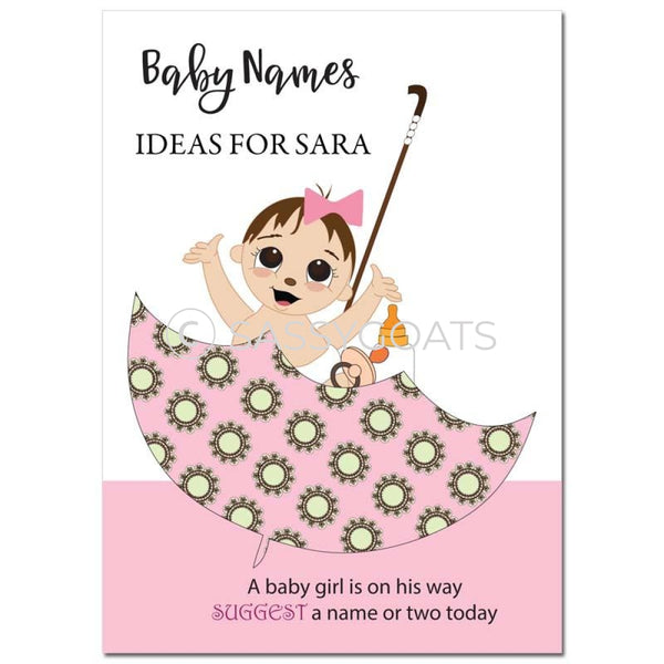 Brunette Baby Shower Games - Umbrella Name Suggestions