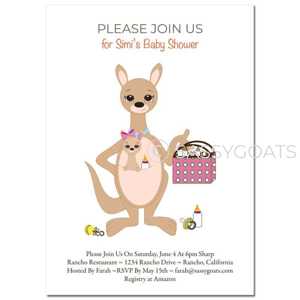 General Baby Shower Invitation - Kangaroo