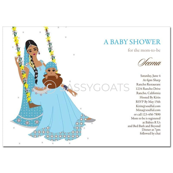 Indian Baby Shower Invitation - Jhula