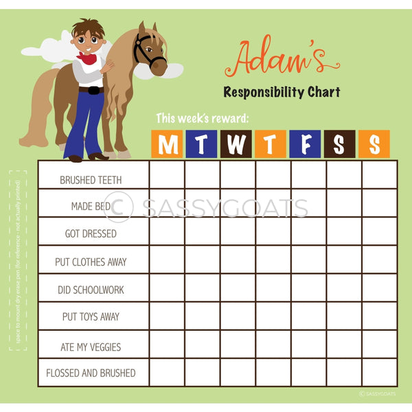 Personalized Chore Chart - Horse