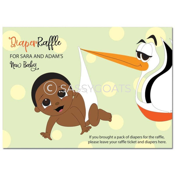 African American Baby Shower Games - Stork Dropoff Diaper Raffle