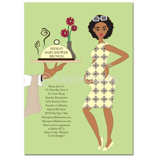 African American Baby Shower Invitation - Dining Diva