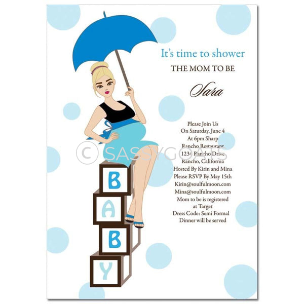 Baby Shower Invitation - Diva Blocks Blonde