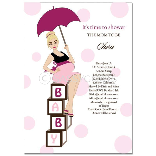 Baby Shower Invitation - Diva Blocks Blonde