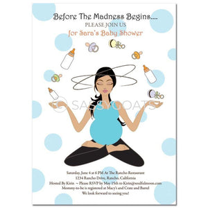 Baby Shower Invitation - Meditating Mommy Brunette