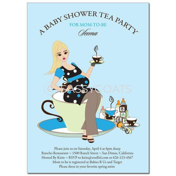 Baby Shower Invitation - Teacup Mommy Blonde