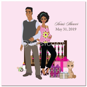 Baby Shower Party And Gift Stickers - Back To African American