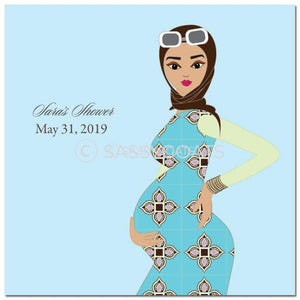 Baby Shower Party And Gift Stickers - Dining Diva Headscarf Hijab