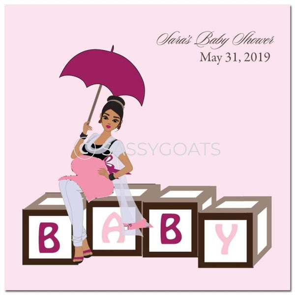 Baby Shower Party And Gift Stickers - Diva Blocks South Asian