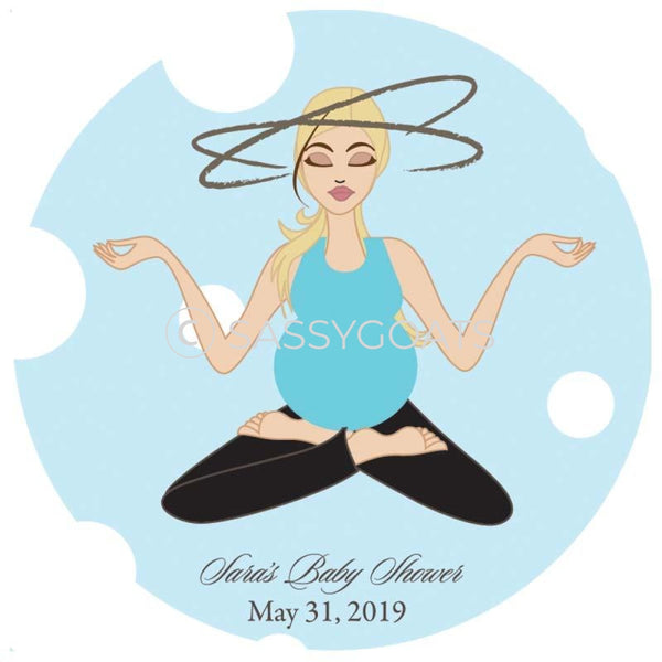 Baby Shower Party And Gift Stickers - Meditating Mommy Blonde