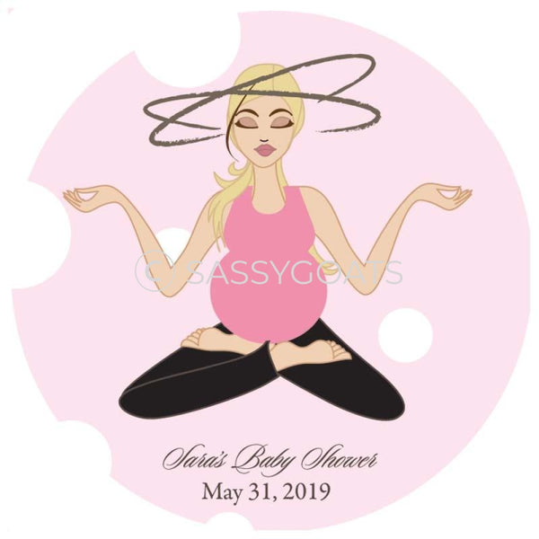 Baby Shower Party And Gift Stickers - Meditating Mommy Blonde