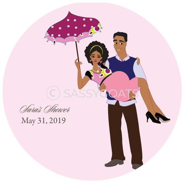 Baby Shower Party And Gift Stickers - Mommy Cargo African American