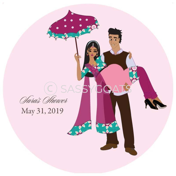 Baby Shower Party And Gift Stickers - Mommy Cargo South Asian