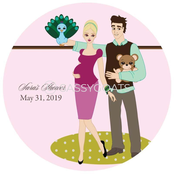 Baby Shower Party And Gift Stickers - Shelf Blonde