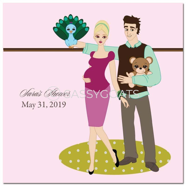 Baby Shower Party And Gift Stickers - Shelf Blonde