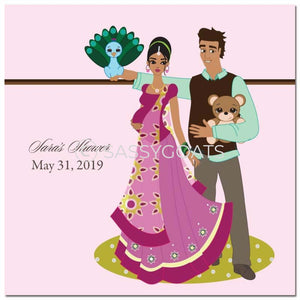 Baby Shower Party And Gift Stickers - Shelf South Asian