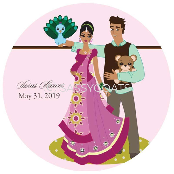 Baby Shower Party And Gift Stickers - Shelf South Asian