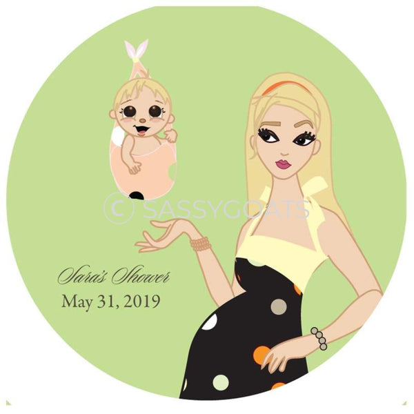 Baby Shower Party And Gift Stickers - Spring Delivery Blonde