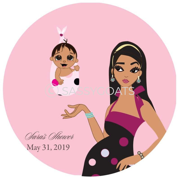 Baby Shower Party And Gift Stickers - Spring Delivery Brunette