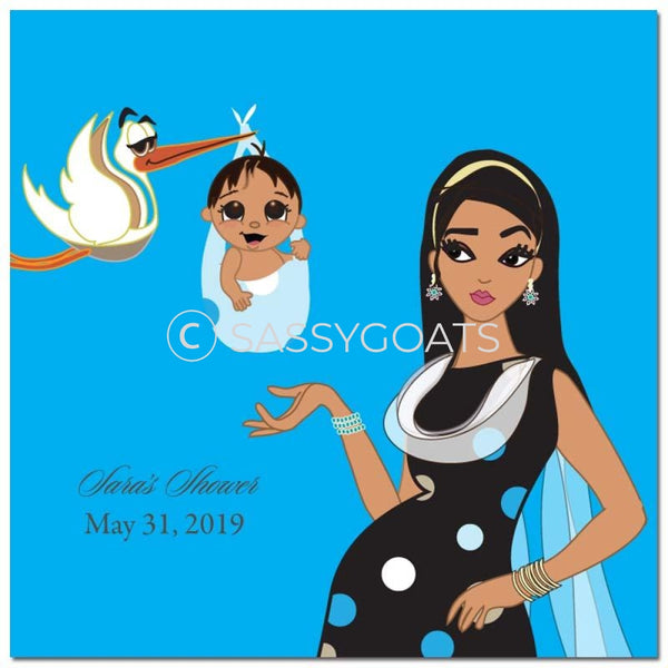 Baby Shower Party And Gift Stickers - Spring Delivery South Asian