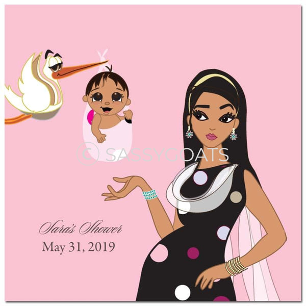 Baby Shower Party And Gift Stickers - Spring Delivery South Asian