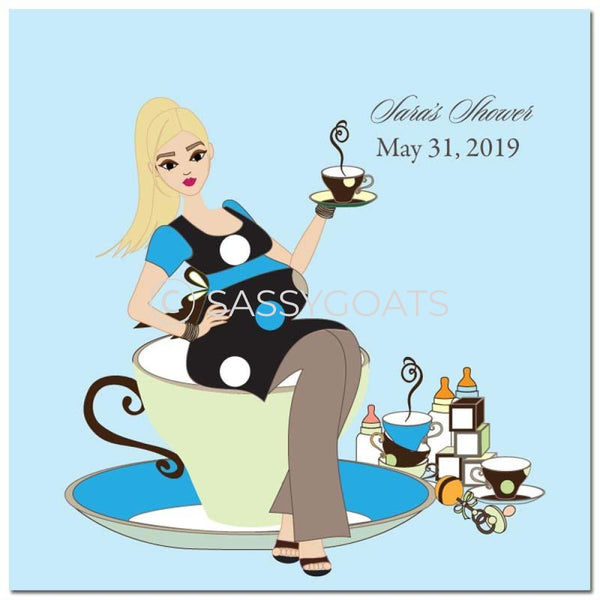 Baby Shower Party And Gift Stickers - Teacup Mommy Blonde