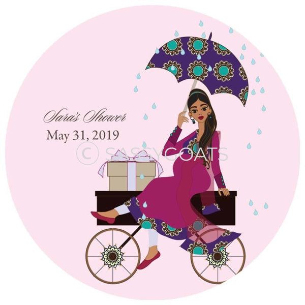 Baby Shower Party And Gift Stickers - Wagon Diva South Asian