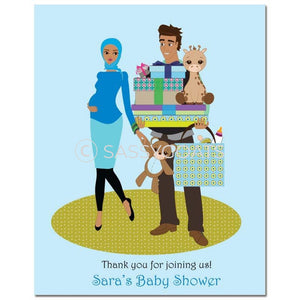 Baby Shower Party Poster - Bounty Headscarf Hijab