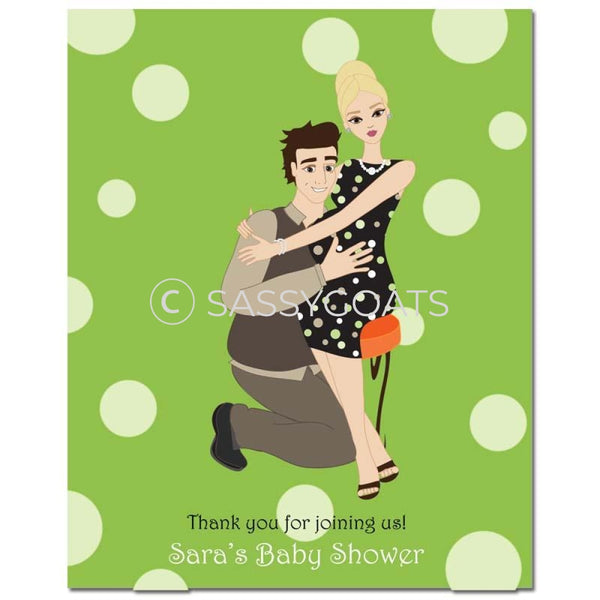 Baby Shower Party Poster - Couple Hugs Blonde