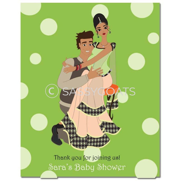Baby Shower Party Poster - Couple Hugs South Asian