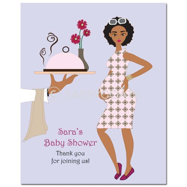 Baby Shower Party Poster - Dining Diva African American