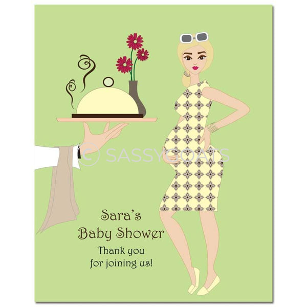 Baby Shower Party Poster - Dining Diva Blonde