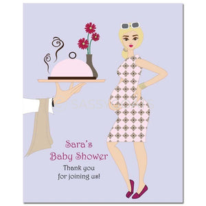 Baby Shower Party Poster - Dining Diva Blonde
