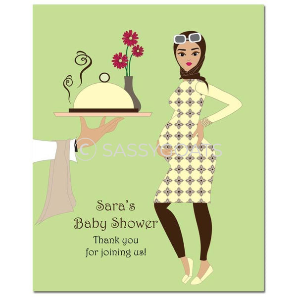 Baby Shower Party Poster - Dining Diva Headscarf Hijab