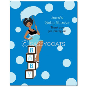 Baby Shower Party Poster - Diva Blocks African American