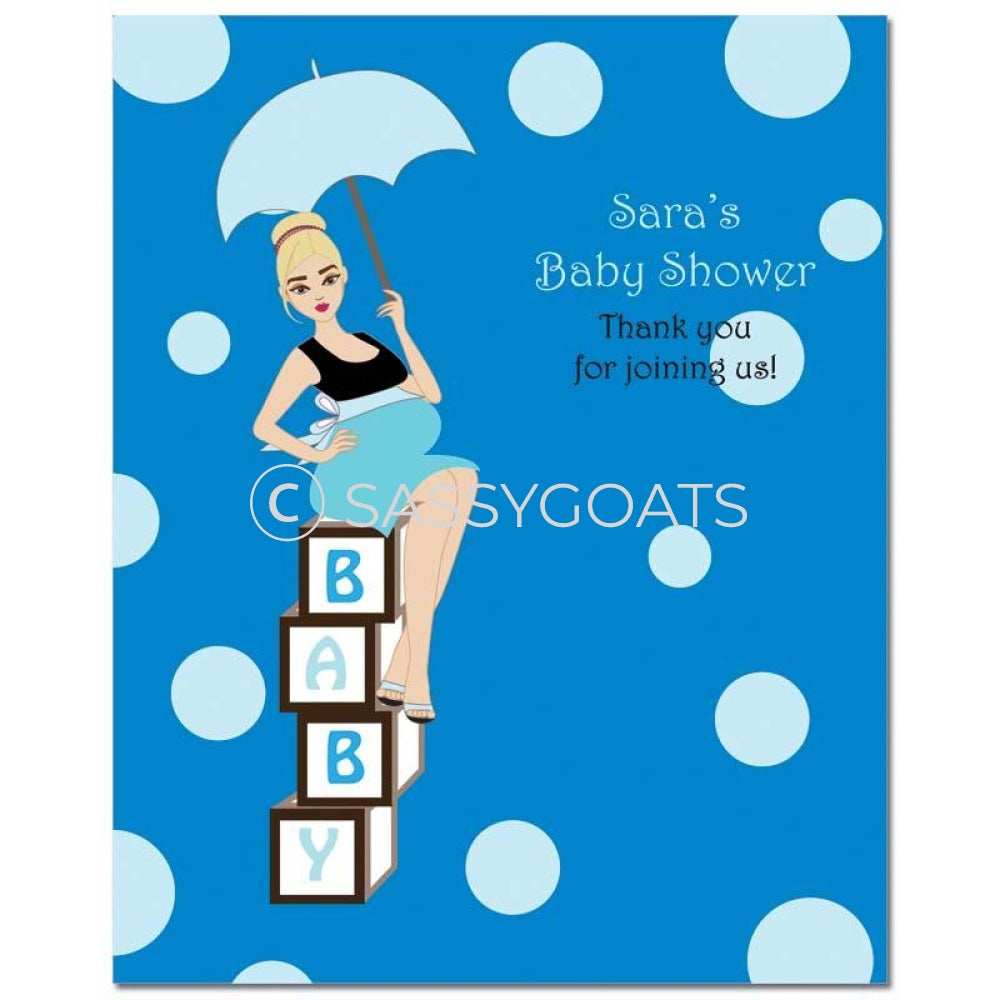 Baby Shower Party Poster - Fancy Umbrella Blonde