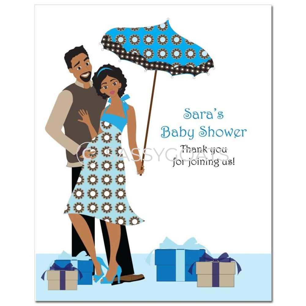 Baby Shower Party Poster - Glam Couple African American