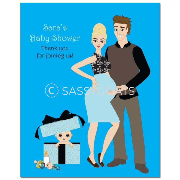 Baby Shower Party Poster - Glam Couple Blonde