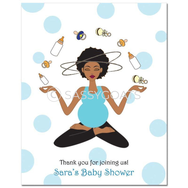 Baby Shower Party Poster - Meditating Mommy African American