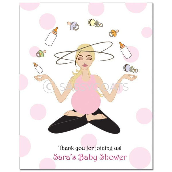 Baby Shower Party Poster - Meditating Mommy Blonde