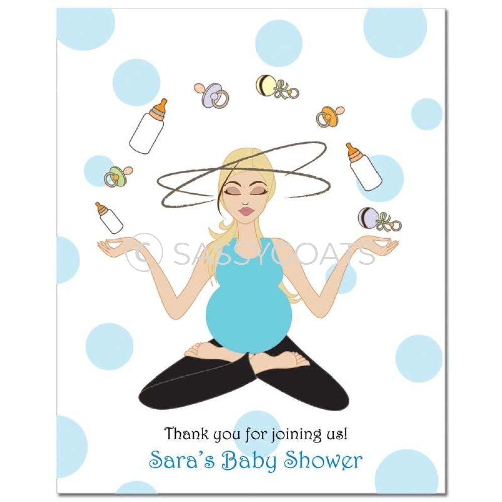 Baby Shower Party Poster - Meditating Mommy Blonde