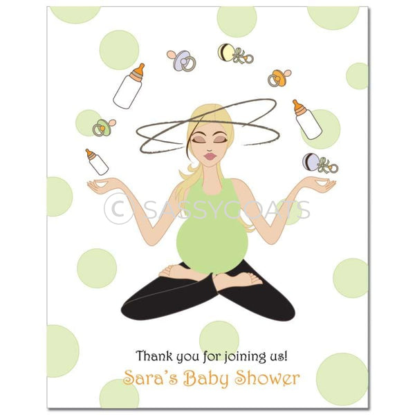 Baby Shower Party Poster - Meditating Mommy Blonde