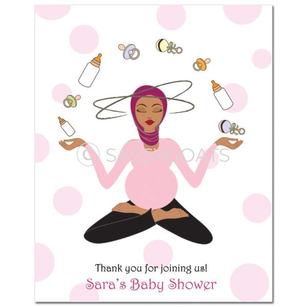 Baby Shower Party Poster - Meditating Mommy Headscarf Hijab